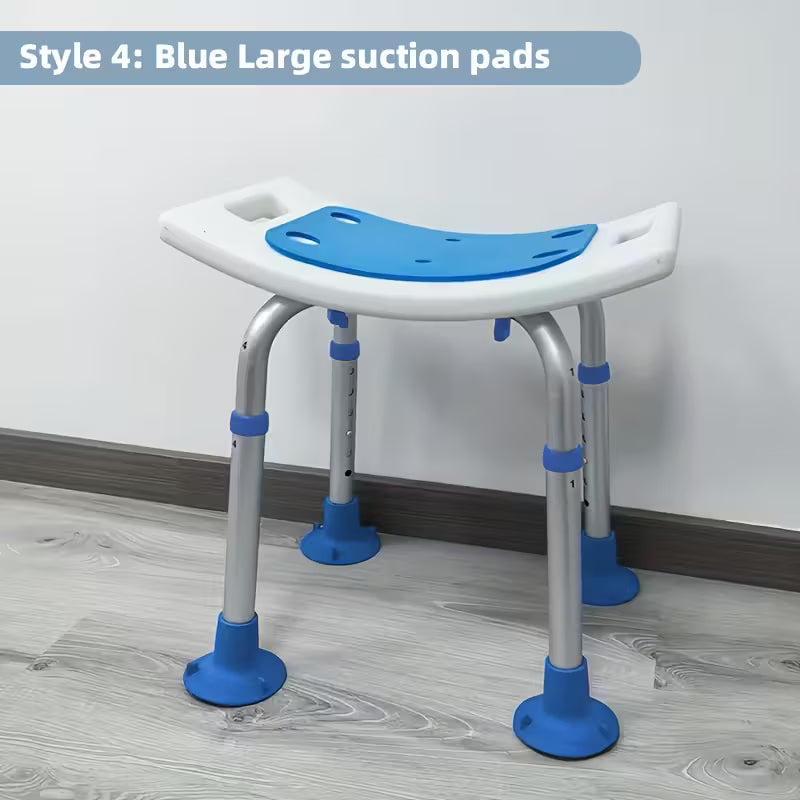 Metal Bath Chair | Adjustable Height (6 Positions), Non-Slip Base & Feet, Bathtub-Friendly Design | Sturdy Shower Stool for Elderly