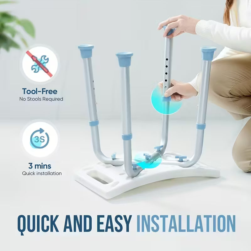 Metal Bath Chair | Adjustable Height (6 Positions), Non-Slip Base & Feet, Bathtub-Friendly Design | Sturdy Shower Stool for Elderly