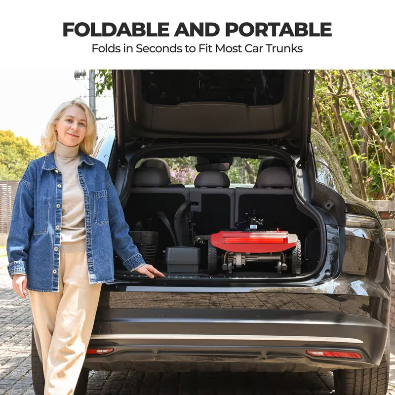 Mobility 4-wheel Electric Scooters With Removable Battery, 330 Lbs Max Weight & 32 KM Max Range