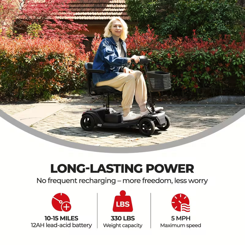 4-Wheel Electric Mobility Scooter 330 Lbs 250W Motor