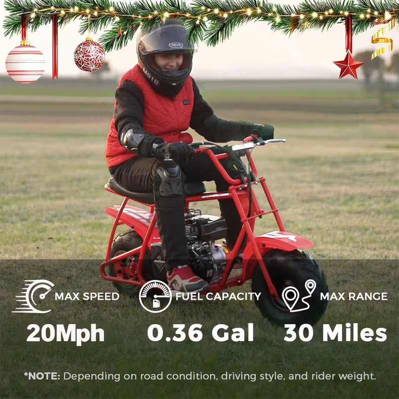 Mini Bike, 99cc 4-stroke Adult Mini Bike For Explorers, Gasoline-powered Mini Off-road Bike Motocross,