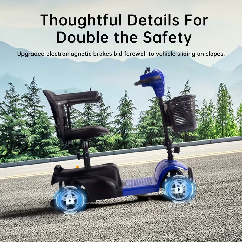 Mobility Aids for The, Four-wheel Foldable Mobility Scooters for Adults, 250w