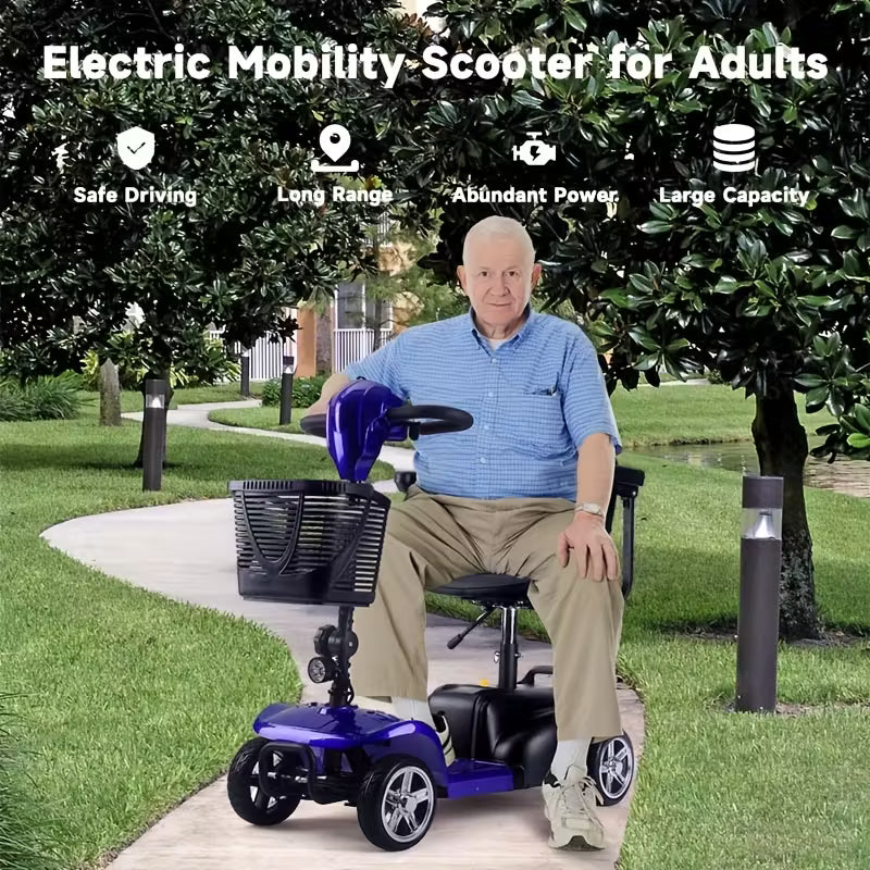 Mobility Aids for The, Four-wheel Foldable Mobility Scooters for Adults, 250w