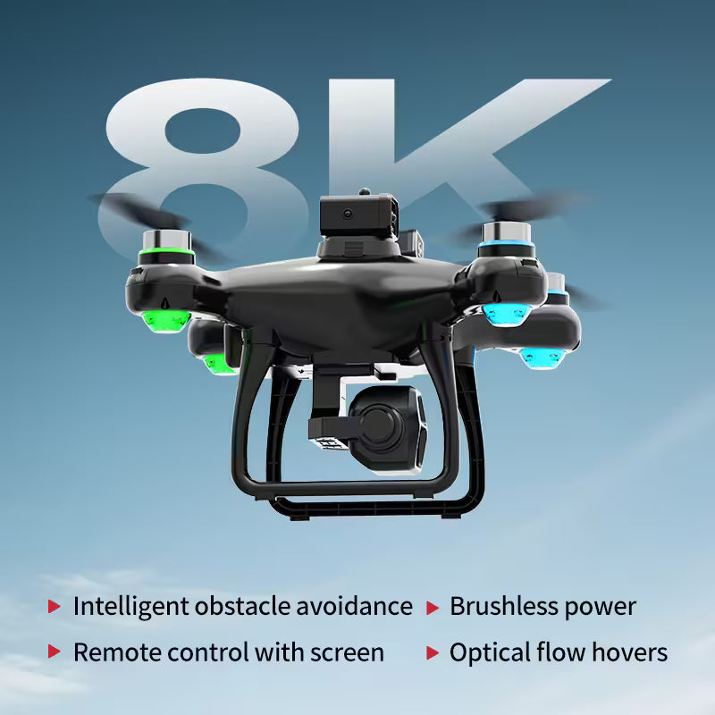 8K GPS Drone with 2 Batteries - 60 Min Flight Time, Brushless Motor, Auto Obstacle Avoidance & Return to Home - Eagle Eye Camera for Beginners & Professionals