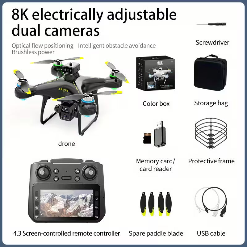8K GPS Drone with 2 Batteries - 60 Min Flight Time, Brushless Motor, Auto Obstacle Avoidance & Return to Home - Eagle Eye Camera for Beginners & Professionals