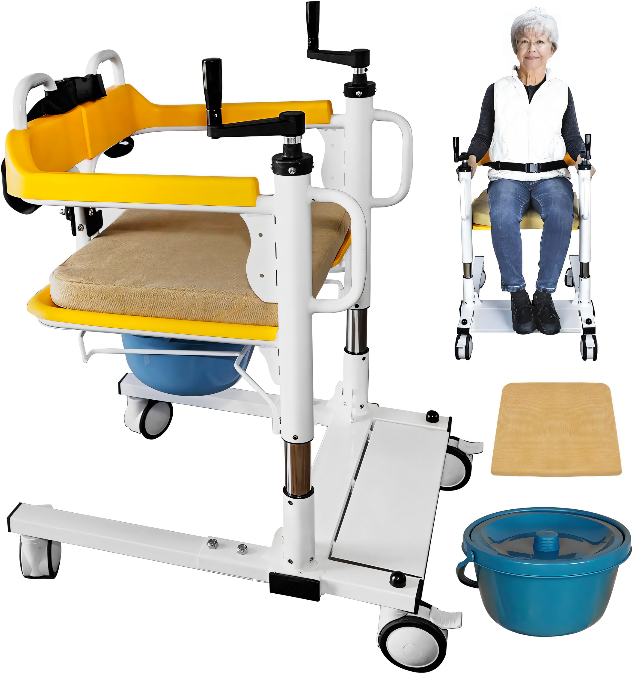 Patient Transfer Commode Wheelchair Transport Chair