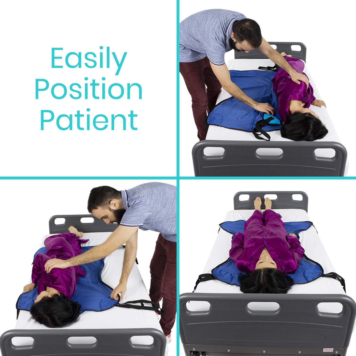 Patient Lift Sling with Opening (400lb Capacity) - Lifting Aid Straps for Transfer - Commode Chair for Hydrolic Medical Full Body Device for Elderly, Bariatric, Nursing, Caregiver - Mesh Support