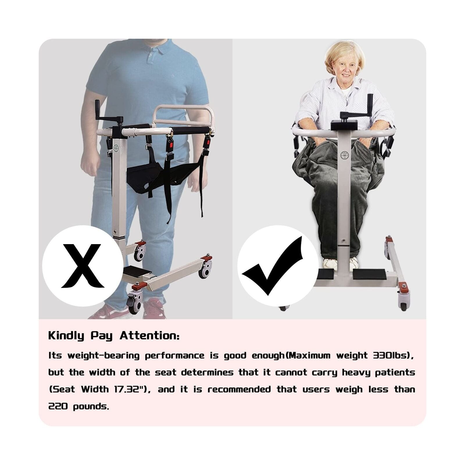 Transfer Lift Chair Portable Transport Wheelchair