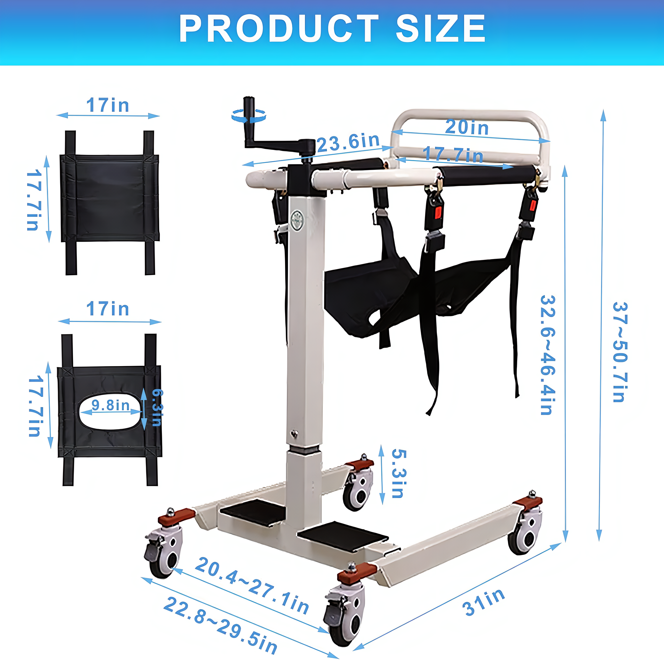 Multi-Function Home Patient Lift Wheelchair: Portable, Safe, Elderly-Friendly with Bedpan