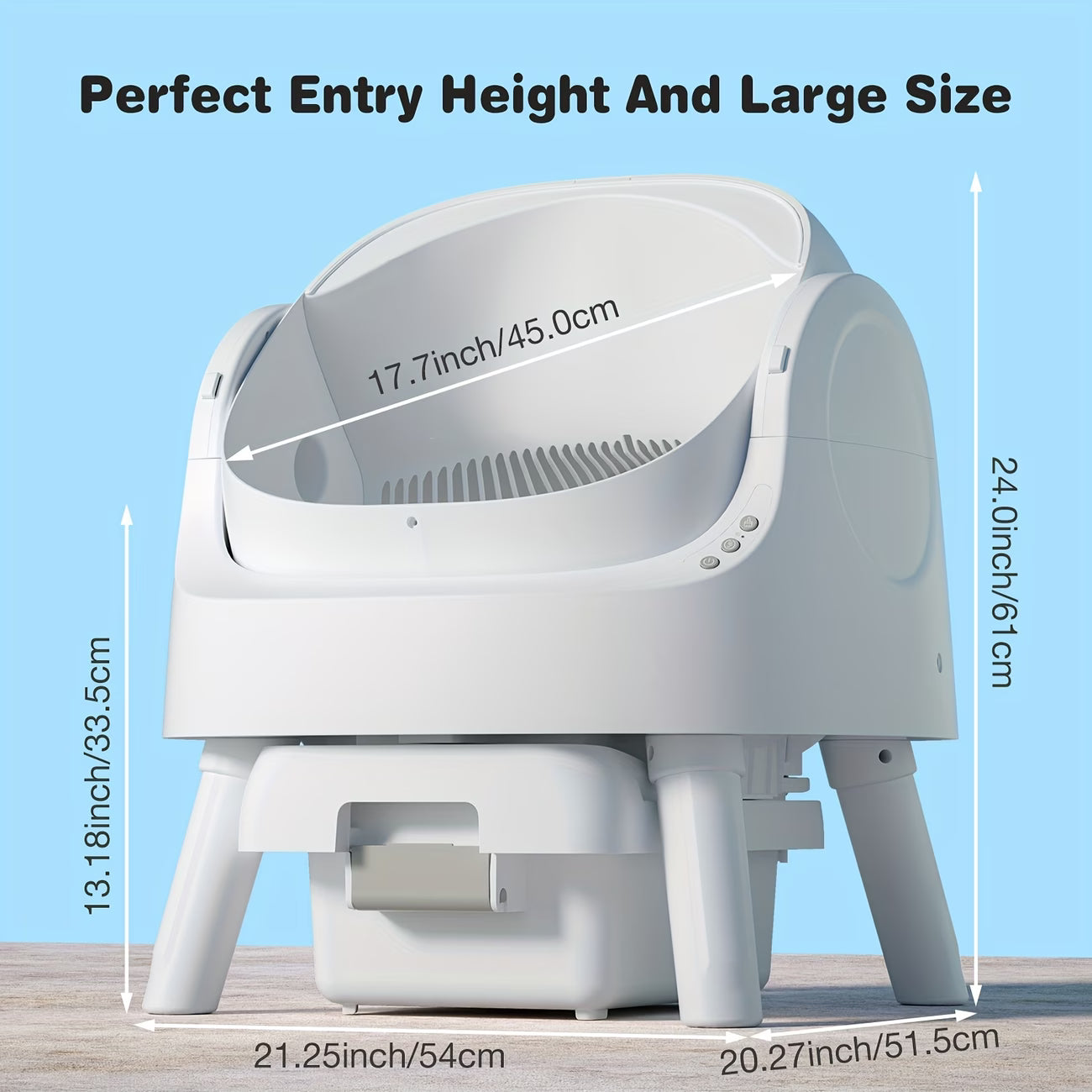 PetPivot Open-Style Self-Cleaning Litter Box, Safe Automatic Litter Box, Suitable for Multiple Cats