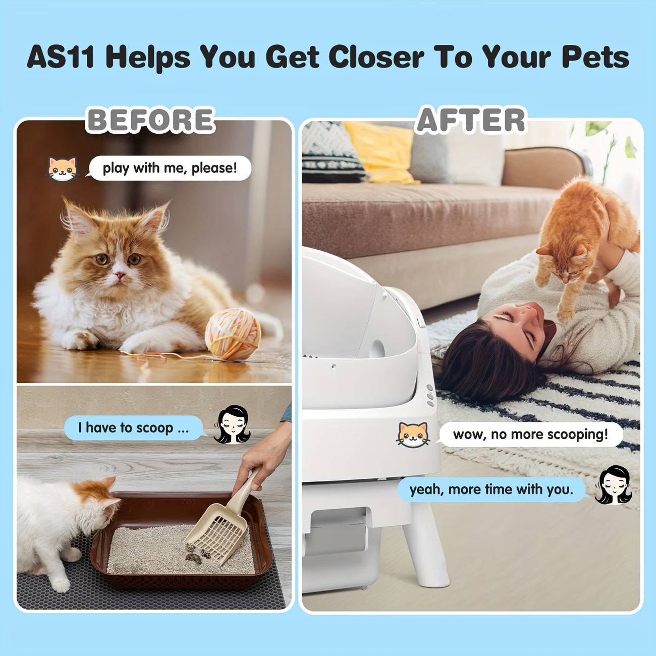 PetPivot Open-Style Self-Cleaning Litter Box, Safe Automatic Litter Box, Suitable for Multiple Cats