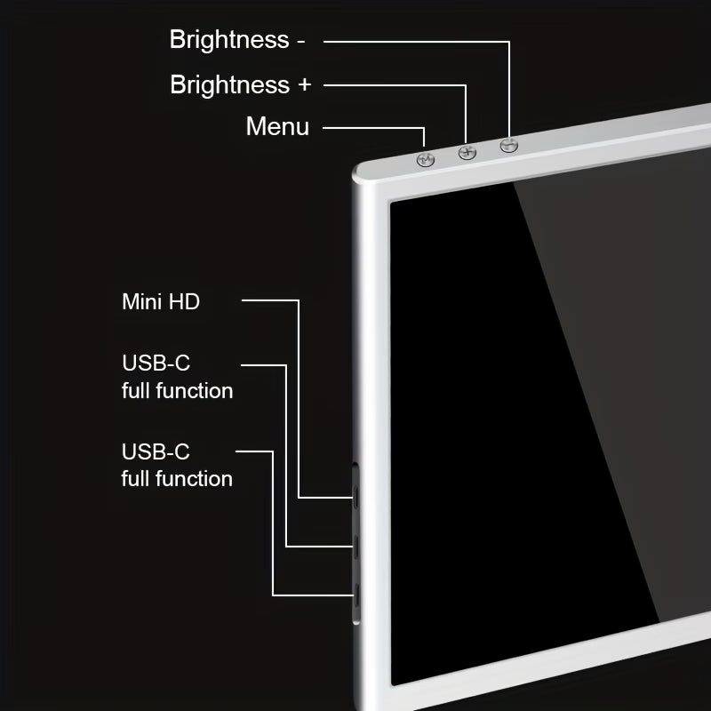 Portable Triple Monitor for Laptop | 14" Laptop Screen Extender, Surveillance Video Security Monitor Displays, 315° Rotate, Plug and Play, 1080P FHD, for 13.5"-16.5" Laptops
