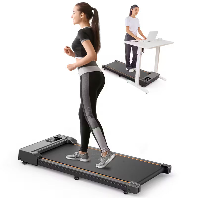 Portable Under Desk Walking Pad Treadmill, Support 2.5HP Lightweight Home Office Fitness Treadmill, 2-in