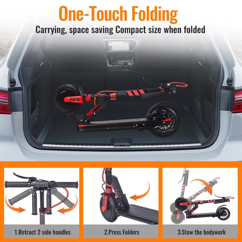 Portable Electric Foldable Scooter Suitable for Students & Teens - 180W Motor, Quick Charge, Lightweight Foldable e-Scooter with Range, Fast- & Frame for Urban Commuting, College Campus & Short-Distance Travel