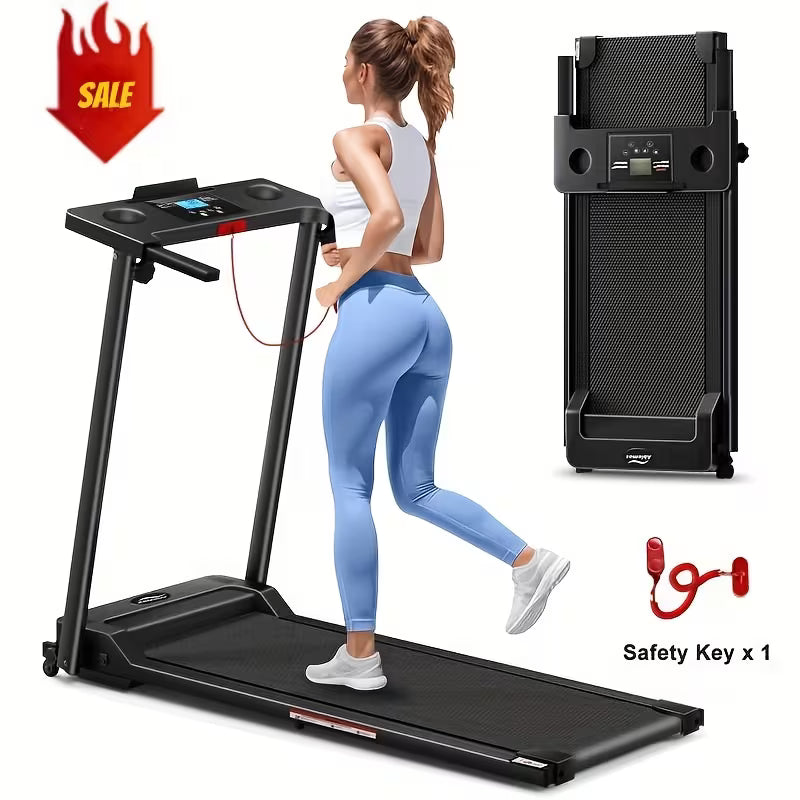 Portable Electric Treadmills for Factories, Space-Efficient Indoor Foldable Treadmills for Home Use, Without Battery