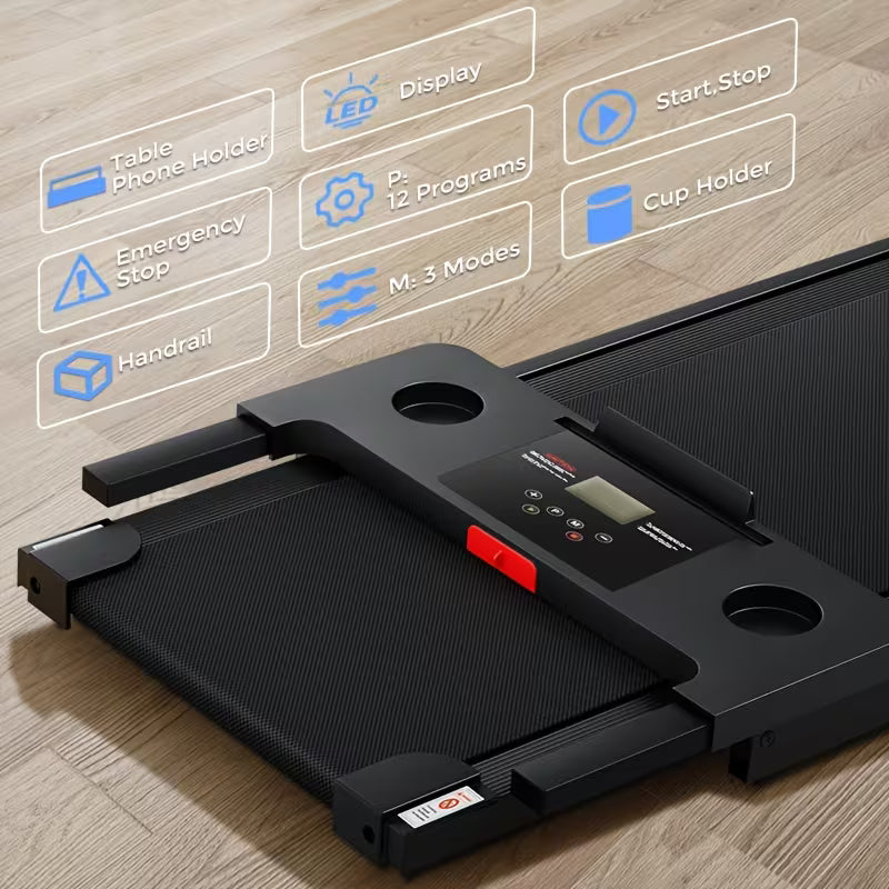 Portable Electric Treadmills for Factories, Space-Efficient Indoor Foldable Treadmills for Home Use, Without Battery