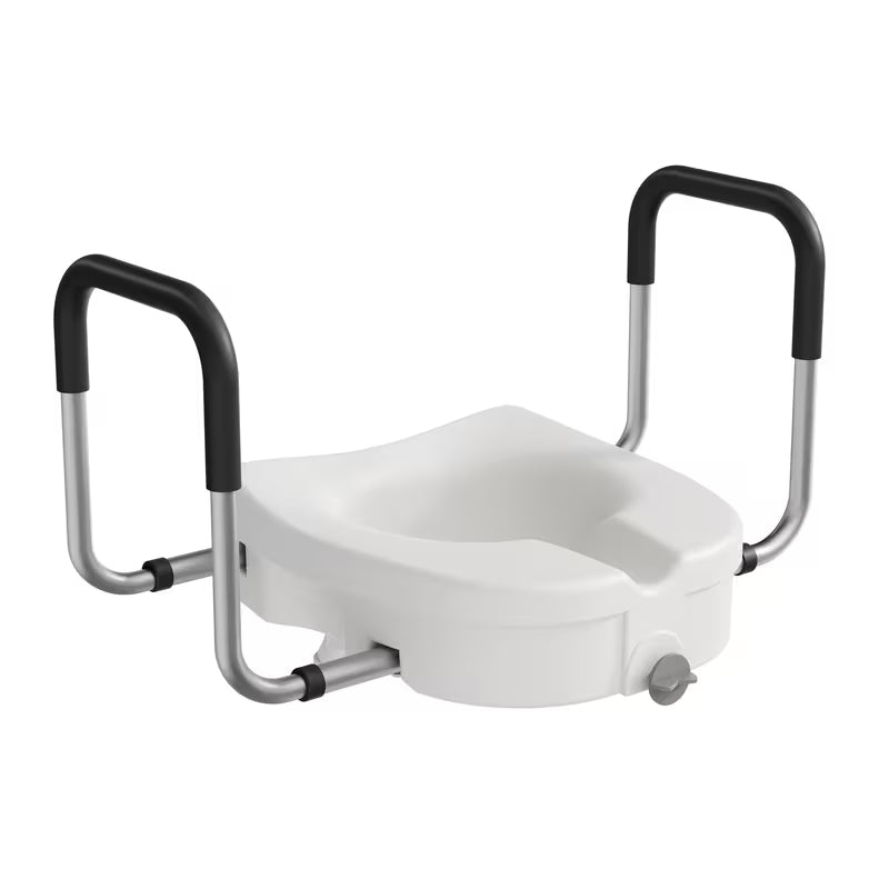 Raised Toilet Seat, 4.5 Riser with Adjustable Soft Padded Arms
