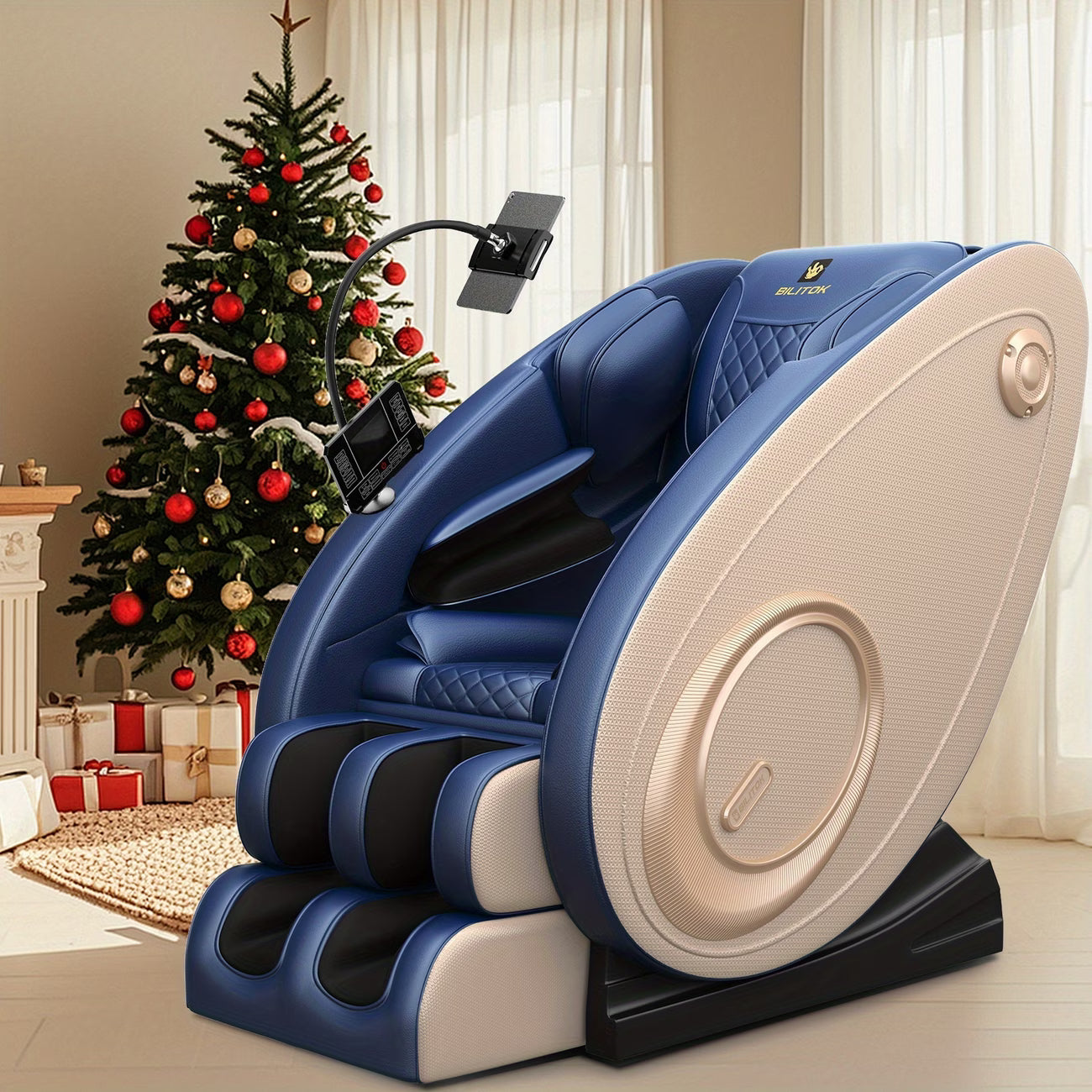 Reclining Massage Chair Featuring Zero Gravity, Complete Body Massage Capabilities with Heating, Integrated Speakers And Touch Screen