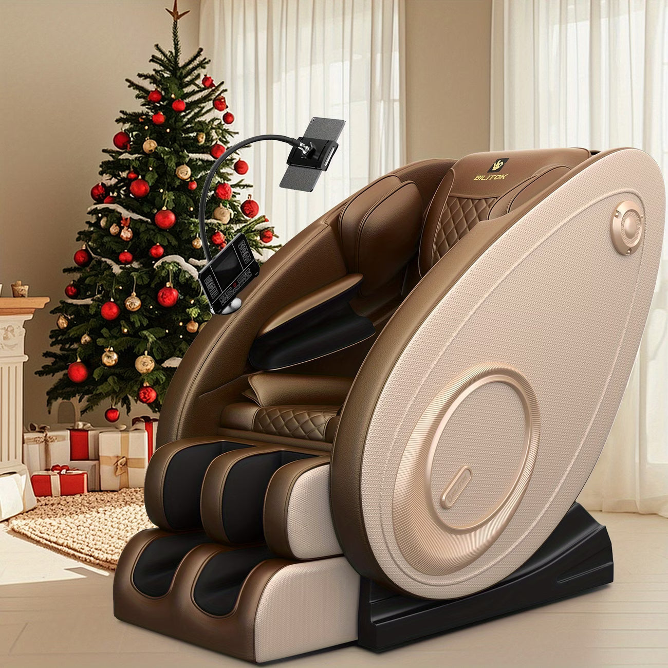 Reclining Massage Chair Featuring Zero Gravity, Complete Body Massage Capabilities with Heating, Integrated Speakers And Touch Screen