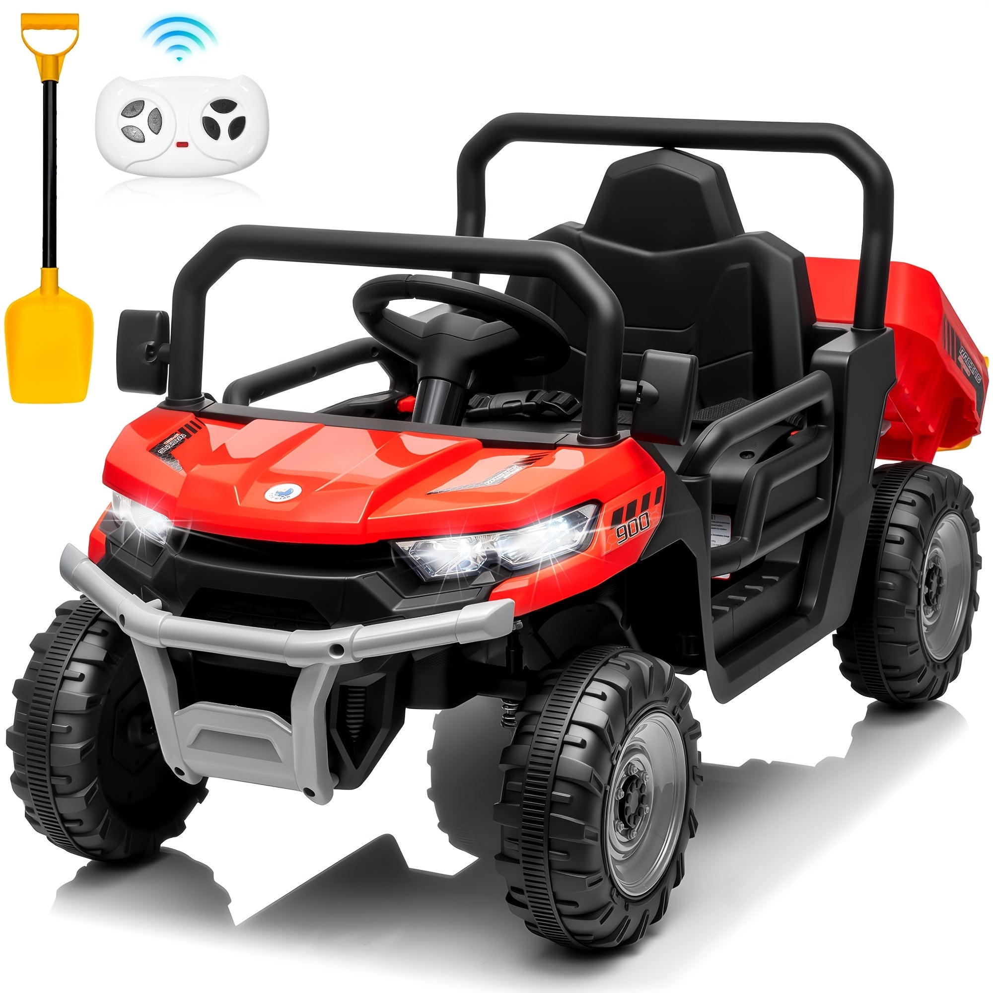 Ride-On Car W Parent Remote Control, Dump Bed & 3 Speeds