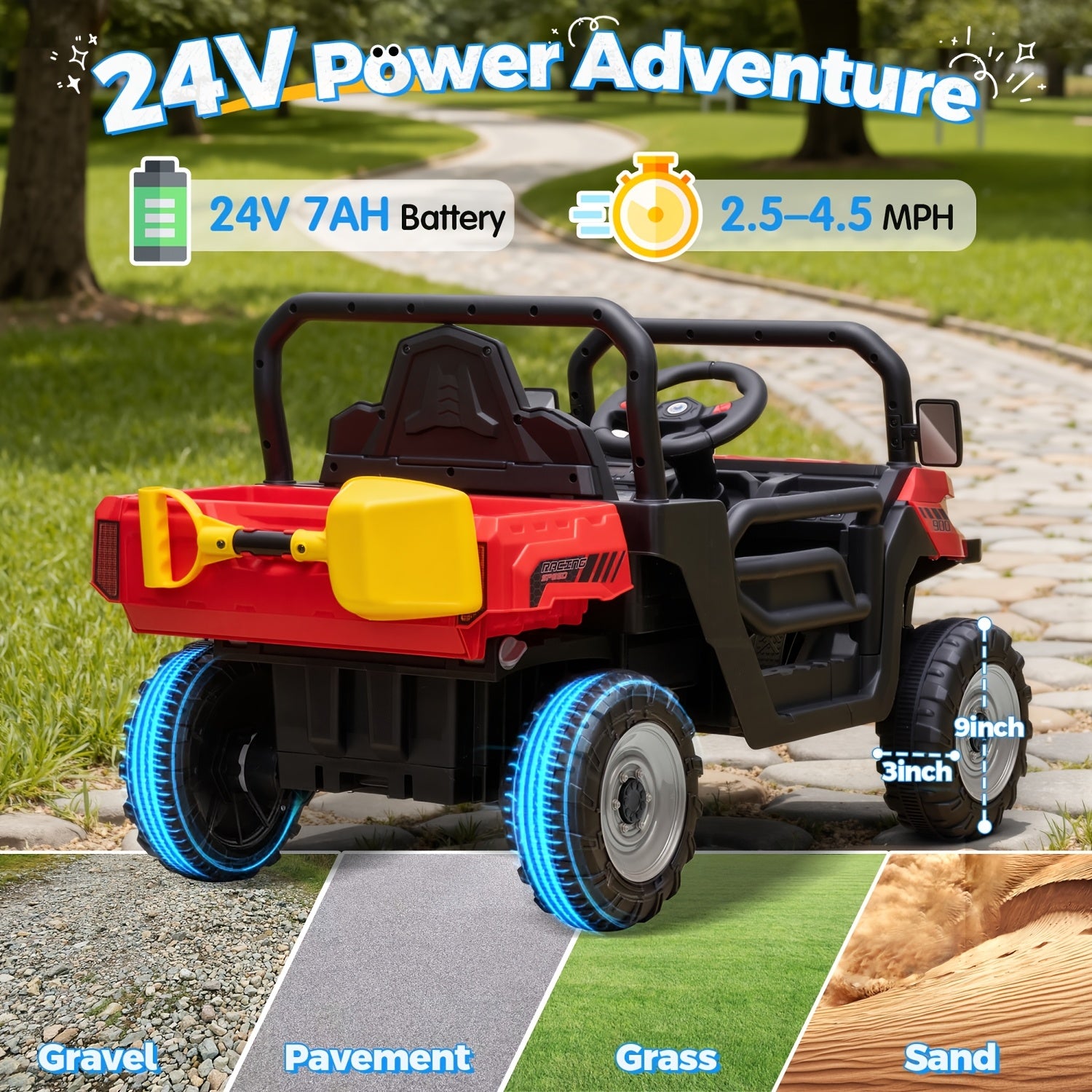 Ride-On Car W Parent Remote Control, Dump Bed & 3 Speeds