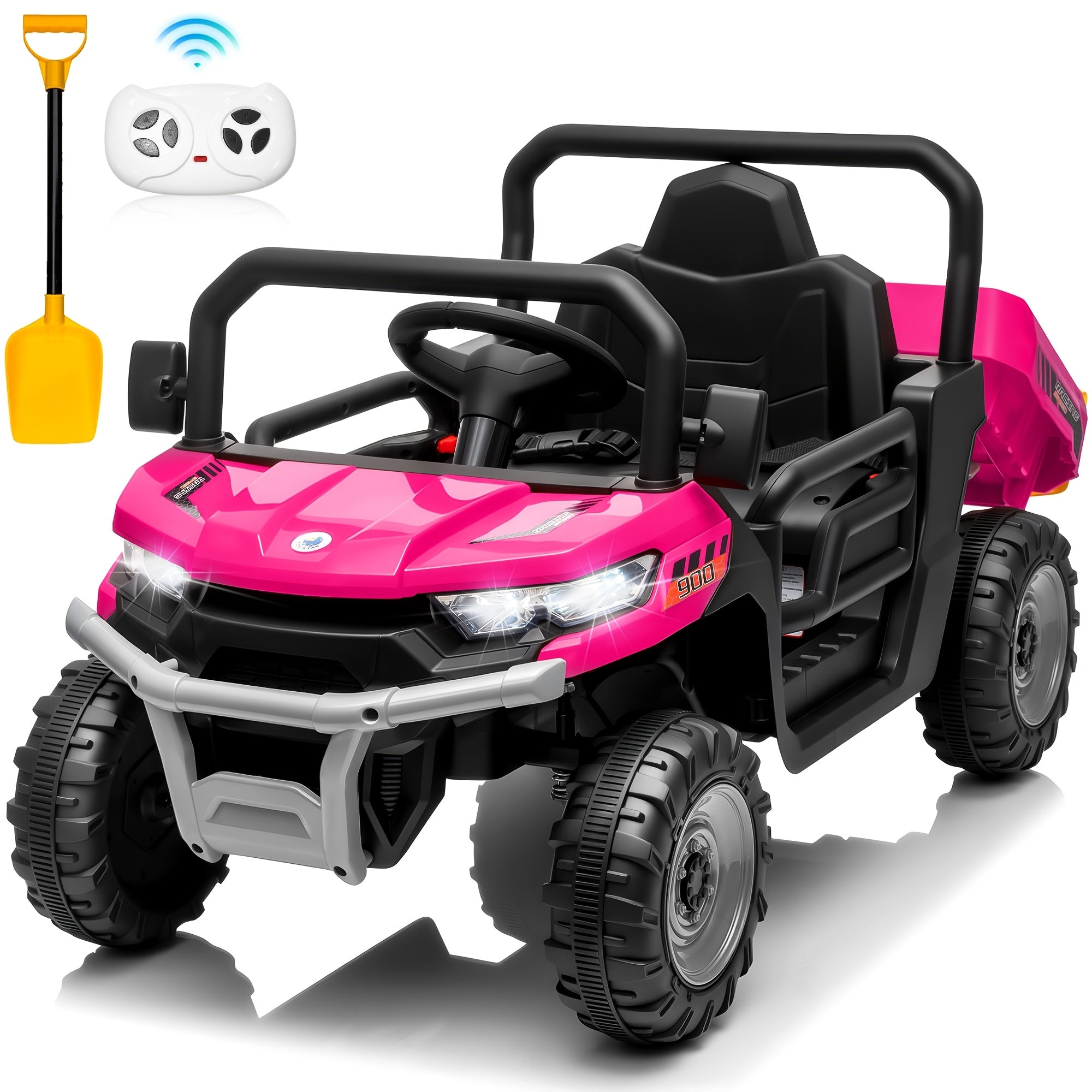 Ride-On Car W Parent Remote Control, Dump Bed & 3 Speeds