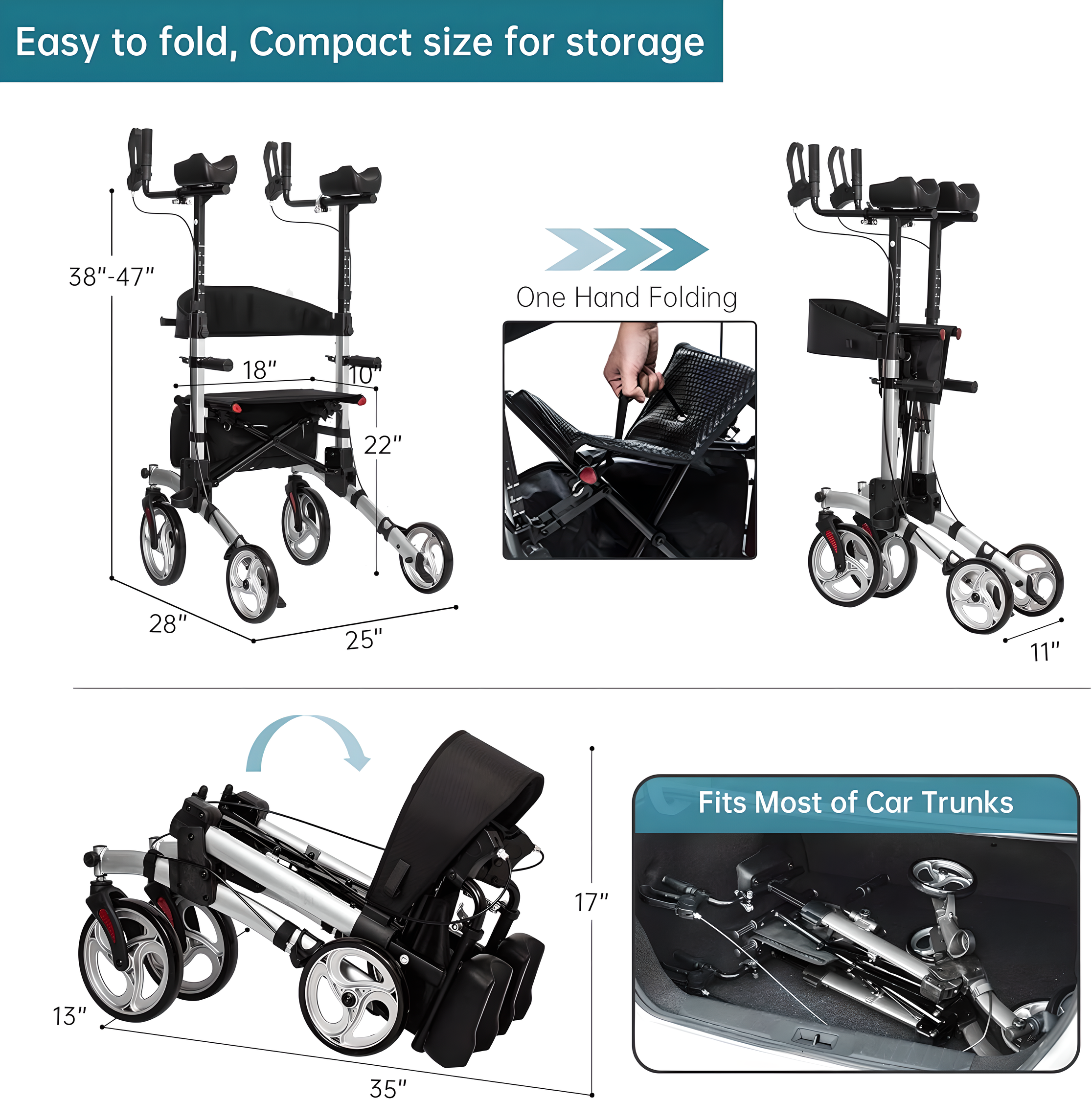 Rollator Walker Mobility Backrest Armrests