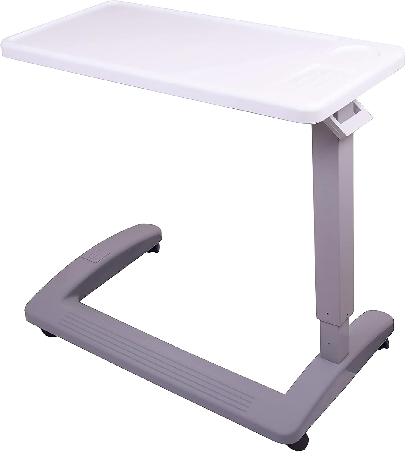 Rolling Overbed Table, Hospital Bed Table, Laptop Tables for Recliner, Bed, Bedside and Sofa, Computer Tables, Hospital Tray, Adjustable with Wheels and Secure Height Adjustment