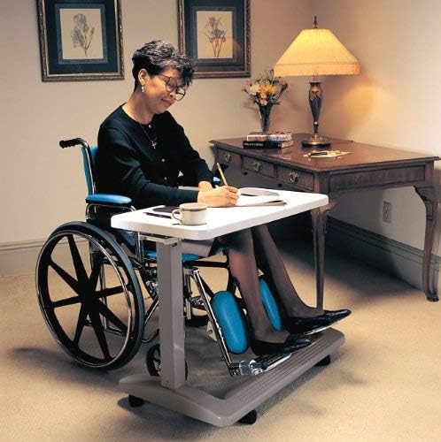 Rolling Overbed Table, Hospital Bed Table, Laptop Tables for Recliner, Bed, Bedside and Sofa, Computer Tables, Hospital Tray, Adjustable with Wheels and Secure Height Adjustment