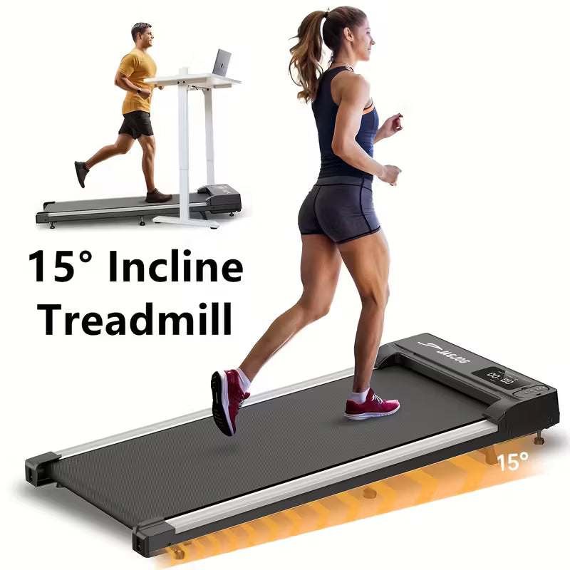 Portable Under Desk Walking Pad Treadmill, Support 2.5HP Lightweight Home Office Fitness Treadmill, 2-in
