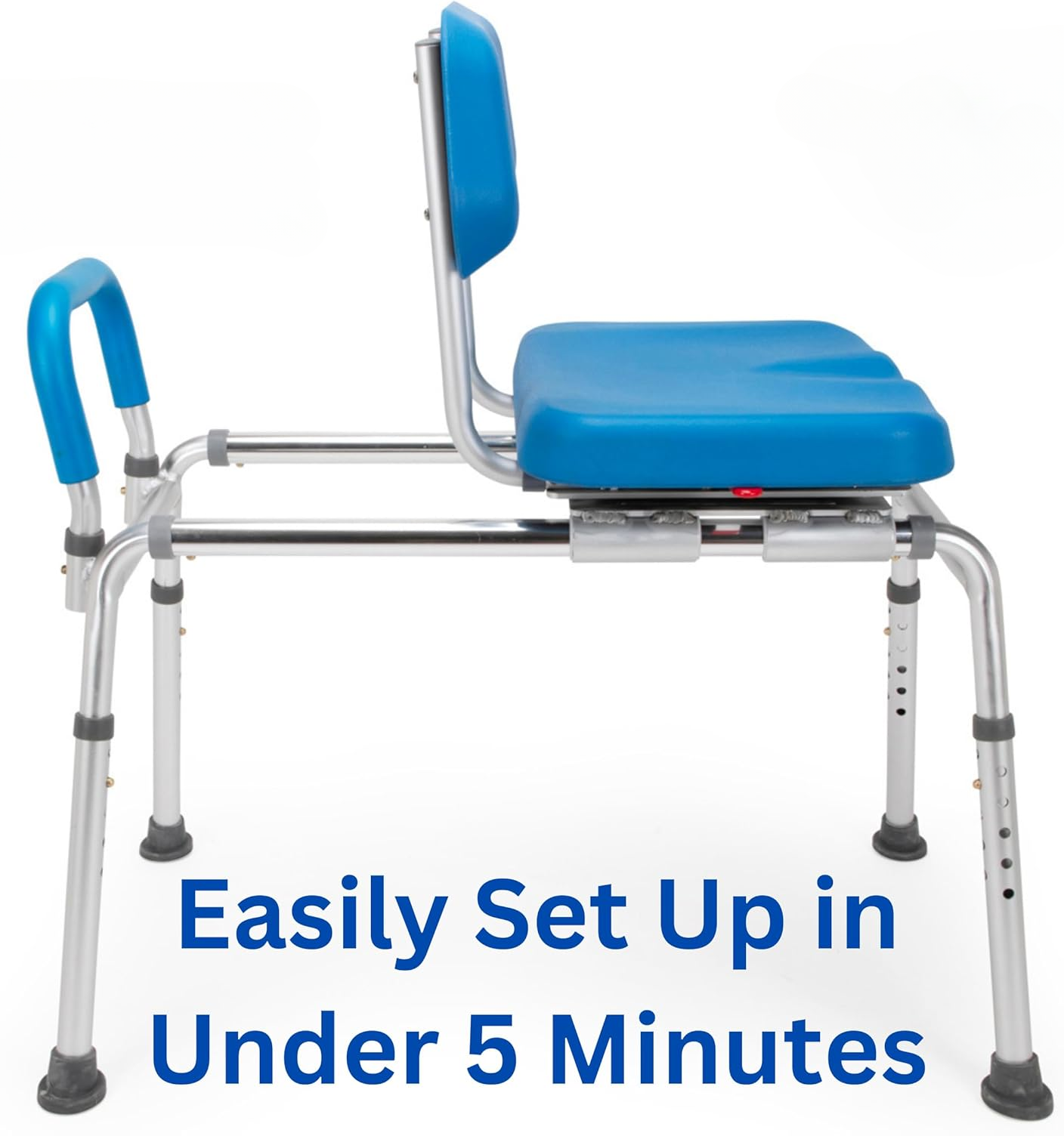 Sliding Shower Chair with Adjustable Height and Locking Mechanism