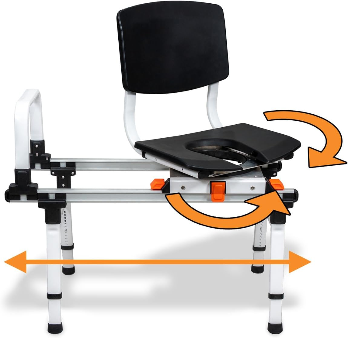 Sliding Transfer Bench for Tight Spaces