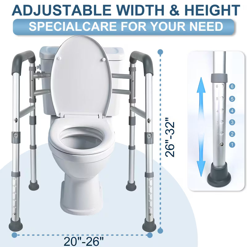 Toilet Safety Grab Bar, Adjustable, Detachable And Foldable Toilet Safety Holder, Non-slip, Suitable for The Elderly And Disabled