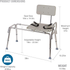 Transfer Bench Shower Chair with Non Slip Aluminum Body