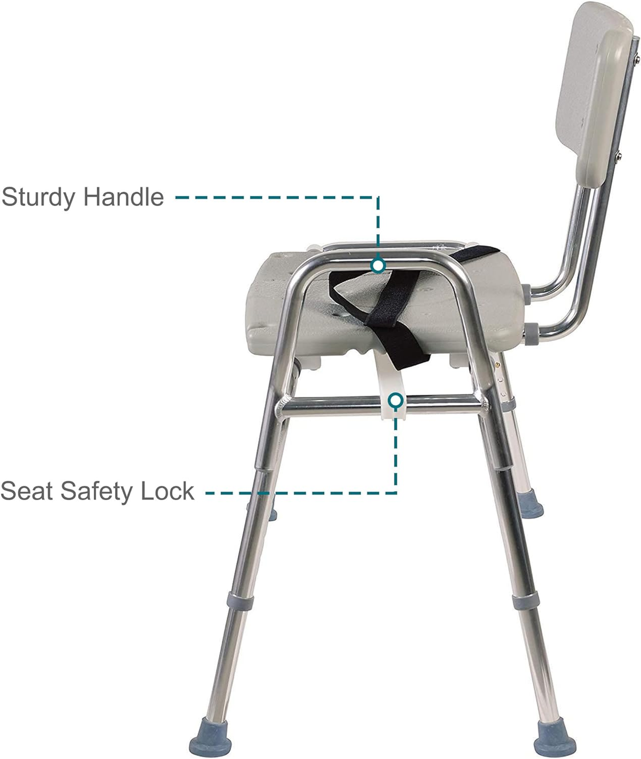 Transfer Bench Shower Chair with Non Slip Aluminum Body