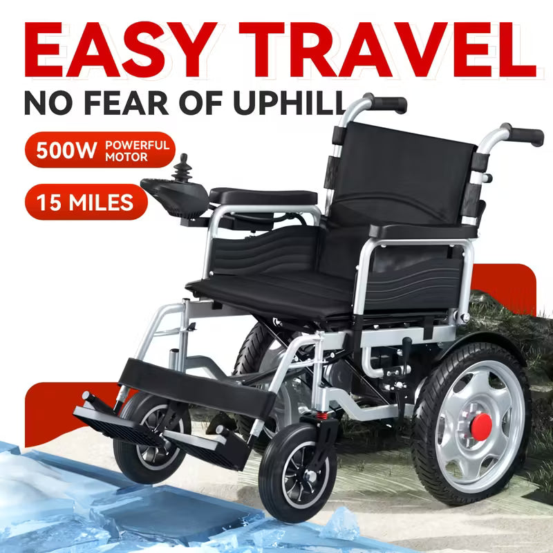 Ultra-Lightweight Electric Wheelchair, 360° Flexible Joystick Control, One-Second Foldable Design