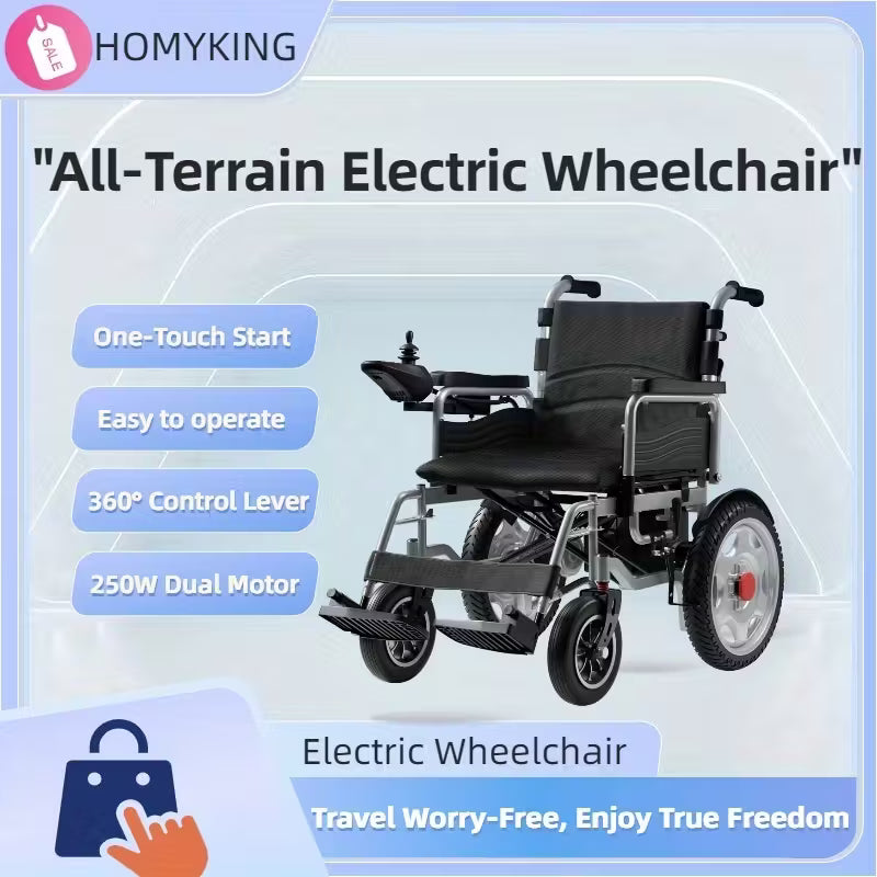 Ultra-Lightweight Electric Wheelchair, 360° Flexible Joystick Control, One-Second Foldable Design