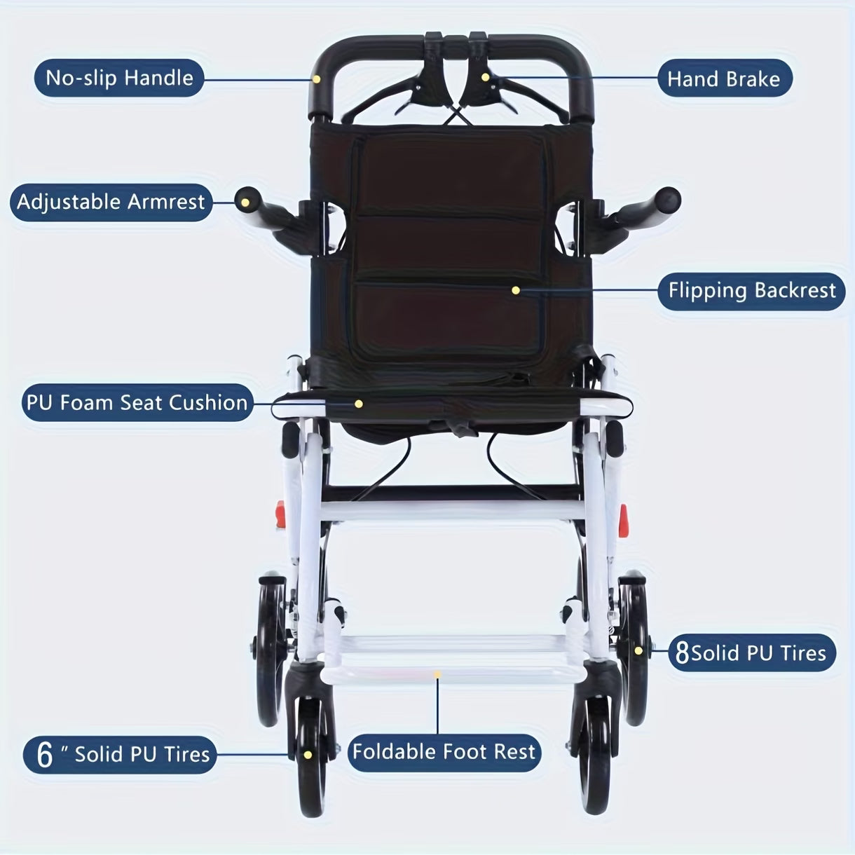 Ultra-light Folding Portable Wheelchair for The Elderly, Portable Wheelchair for Adults And Children