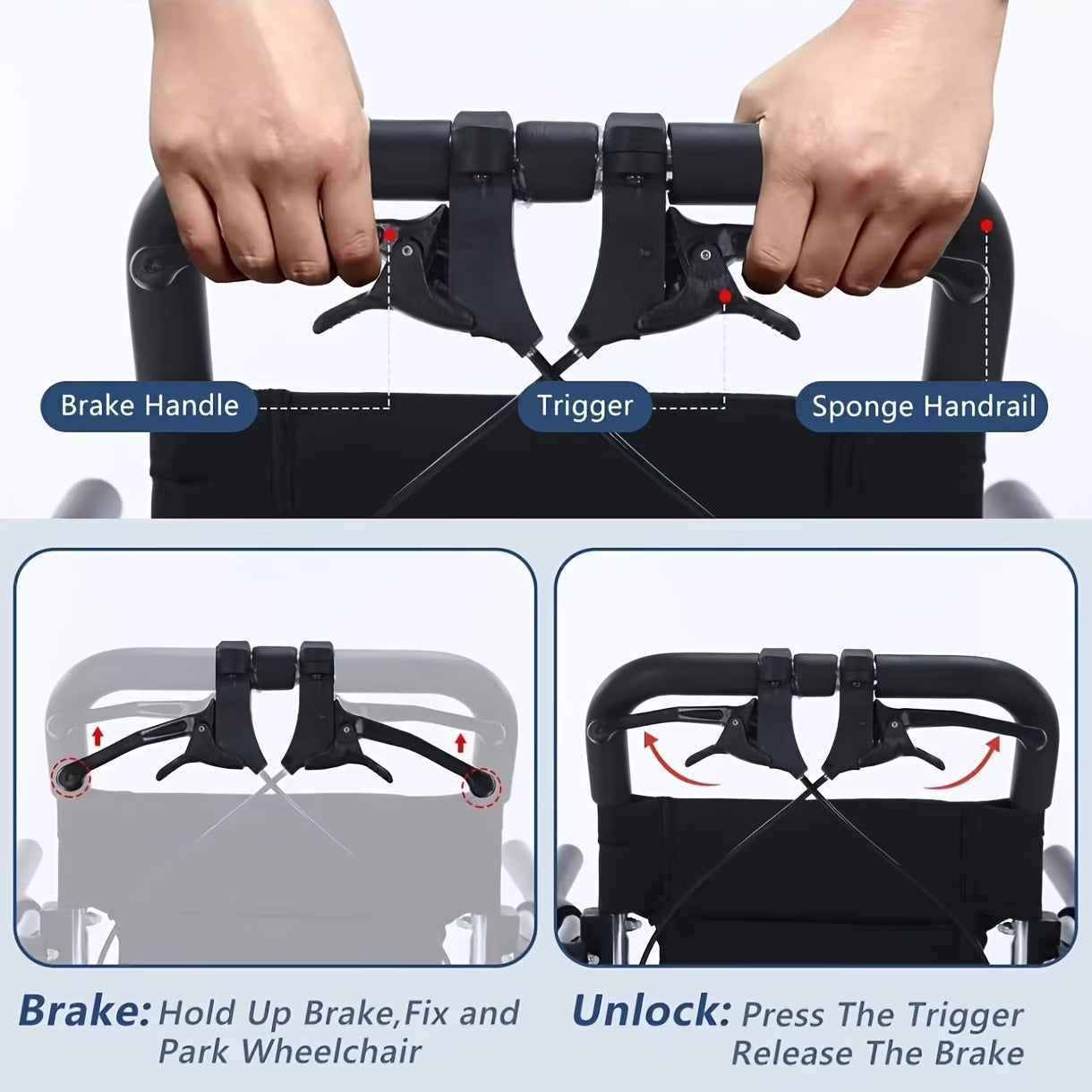 Ultra-light Folding Portable Wheelchair for The Elderly, Portable Wheelchair for Adults And Children