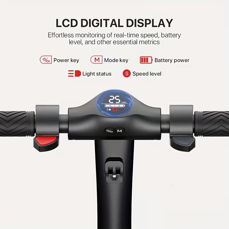 Ultra Lightweight Foldable Electric Scooter, Wood Pedal With 8 Solid Wheels, 7.8AH Battery Supports