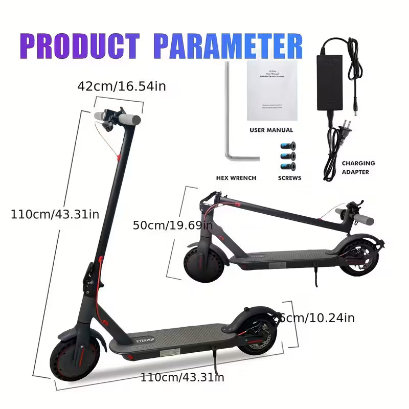 Ultra Long Range 30 Mile Electric Scooter 350W, 8.5-inch Tires, 25-30KM/H Maximum Speed, Adult Folding Commuting Electric Scooter, Suitable For Adult Commuting, Foldable/Upgraded 450W, Long Range 50km, High End Electric Scooter