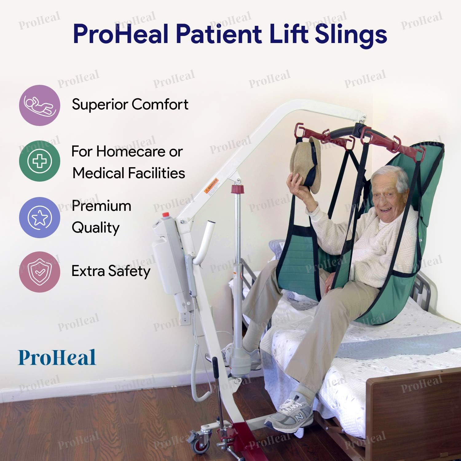 Universal Full Body Mesh Lift Sling with Commode Opening, Large, 56 x 43.5 - Polyester Slings for Patient Lifts