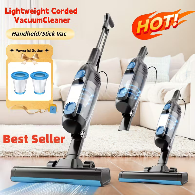 Vacuum Cleaners for Home, 46KPa, 6-in-1 Rechargeable Powerful Handheld Vacuum Cleaner/High Suction/Detachable Battery, Running Time 45 Minutes, 50.5oz Dust Cup, LED Brush, Vacuum Cleaners for Home, Hardwood Floor, Carpet And Pet Hair