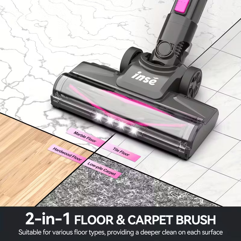 Vacuum Cleaners for Home, 46KPa, 6-in-1 Rechargeable Powerful Handheld Vacuum Cleaner/High Suction/Detachable Battery, Running Time 45 Minutes, 50.5oz Dust Cup, LED Brush, Vacuum Cleaners for Home, Hardwood Floor, Carpet And Pet Hair