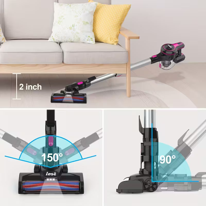 Vacuum Cleaners for Home, 46KPa, 6-in-1 Rechargeable Powerful Handheld Vacuum Cleaner/High Suction/Detachable Battery, Running Time 45 Minutes, 50.5oz Dust Cup, LED Brush, Vacuum Cleaners for Home, Hardwood Floor, Carpet And Pet Hair