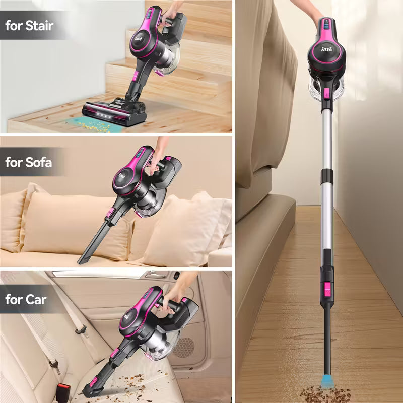 Vacuum Cleaners for Home, 46KPa, 6-in-1 Rechargeable Powerful Handheld Vacuum Cleaner/High Suction/Detachable Battery, Running Time 45 Minutes, 50.5oz Dust Cup, LED Brush, Vacuum Cleaners for Home, Hardwood Floor, Carpet And Pet Hair