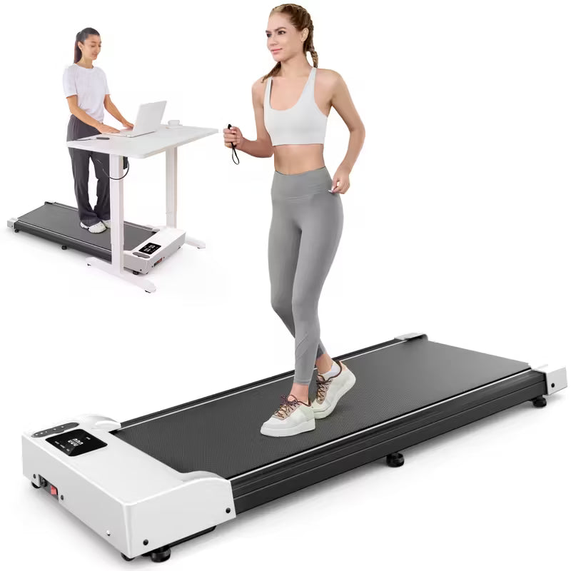 Portable Under Desk Walking Pad Treadmill, Support 2.5HP Lightweight Home Office Fitness Treadmill, 2-in