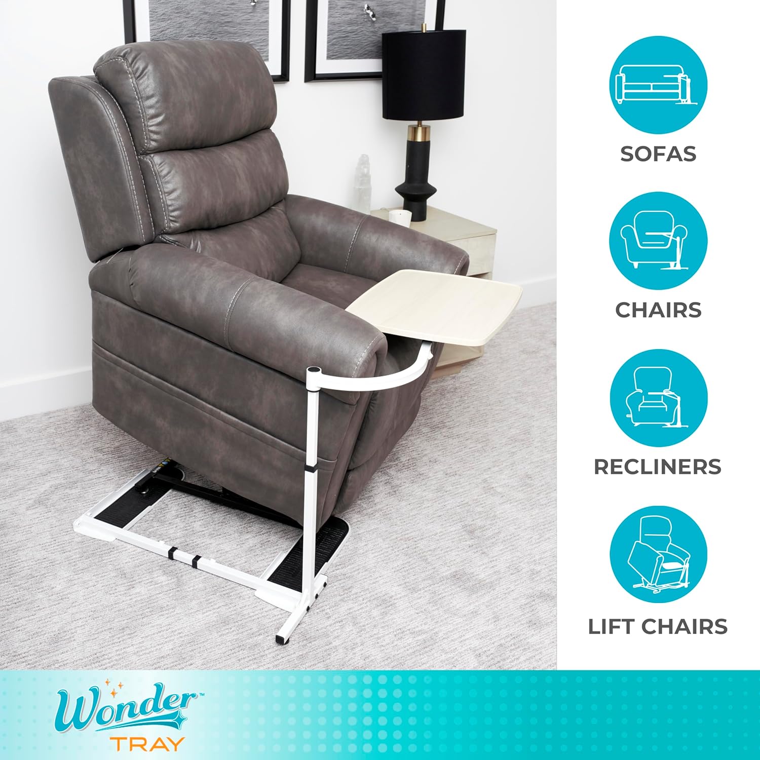 Wonder Tray, Adjustable Swivel Table, Large Laptop Stand, Couch Desk, Side Tables & Gaming Bench