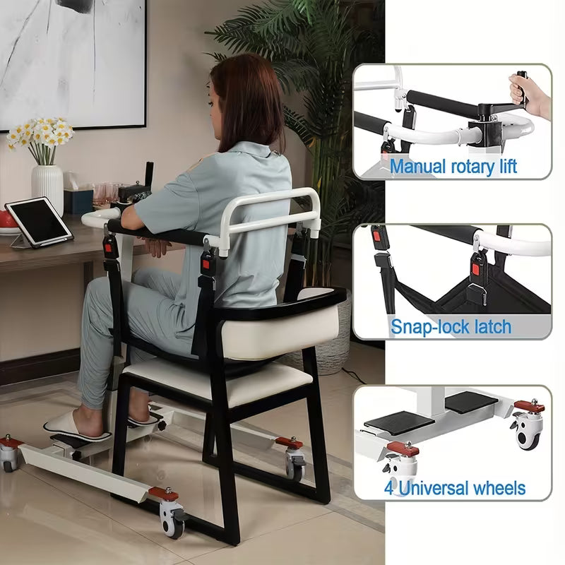 Patient Lift Transfer Chair, Patient Lift for Home, Car, Lightweight Bedside Bathroom Shower Chair, Patient Lift Aid