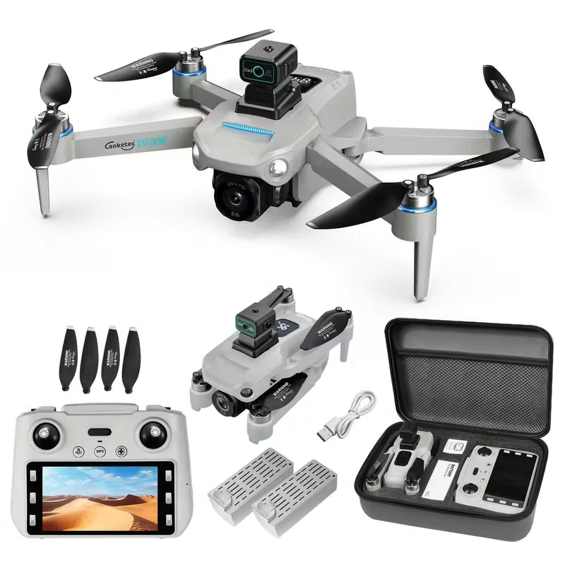 drone is equipped with a UHD camera, 2 large batteries, brushless motor, intelligent obstacle avoidance, and ultra-long endurance GPS drone.